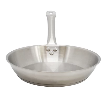 MegaChef Professional Kitchen Round Stainless Steel Fry Pan In Silver 6 MegaChef Professional Kitchen Round Stainless Steel Fry Pan In Silver - Image 4