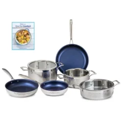 Blue Jean Chef 9-Piece Stainless Steel Cookware Set, Hammered Finish 13 Blue Jean Chef 9-Piece Stainless Steel Cookware Set, Hammered Finish -Cookware Store GUEST abb11dc4 46e0 4e4b a76b 47e22a9424e7