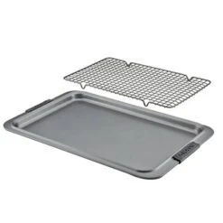 Anolon Bakeware With Silicone Grips 11" [US_DRIVER_LICENSE] " Cookie Pan With 10"16" Cooling Rack Bronze: Nonstick, Rust-Resistant -Cookware Store GUEST ac470d76 92e6 414c 95e6 57fc27bf6a33