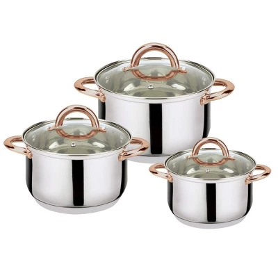 J&V TEXTILES 6pc Stainless Steel Casserole Set 5 J&V TEXTILES 6pc Stainless Steel Casserole Set - Image 3