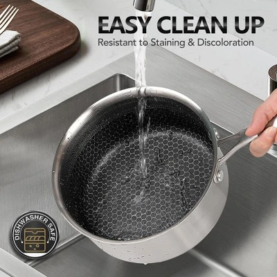 MICHELANGELO Stainless Steel Saucepan Set, Premium Triple Ply Sauce Pan With Lid, Sauce Pot With Honeycomb Interior 7 MICHELANGELO Stainless Steel Saucepan Set, Premium Triple Ply Sauce Pan With Lid, Sauce Pot With Honeycomb Interior - Image 5