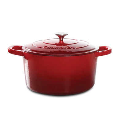 Crock-Pot Crock Pot Artisan 7 Quart Oval Enameled Cast Iron Dutch Oven In Scarlet Red 7 Crock-Pot Crock Pot Artisan 7 Quart Oval Enameled Cast Iron Dutch Oven In Scarlet Red - Image 5