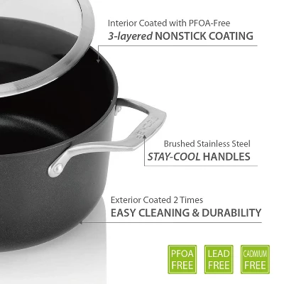 TECHEF Onyx - 5qt Nonstick Soup Pot With Cover 5 TECHEF Onyx - 5qt Nonstick Soup Pot With Cover - Image 3