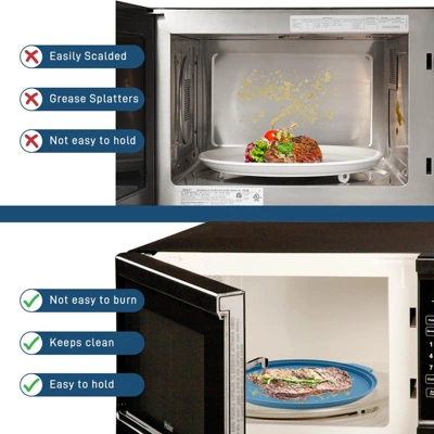 Itopfox Microwave Food Cover With Handle - Collapsible Vented Silicone Splash Guard & Tray For Heating, Doubles As Draining Basket For Washing Fruits 3 Itopfox Microwave Food Cover With Handle - Collapsible Vented Silicone Splash Guard & Tray For Heating, Doubles As Draining Basket For Washing Fruits