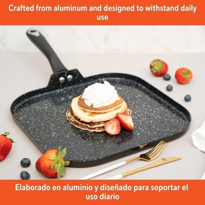 IMUSA 11" Ceramic Bistro Square Griddle Black: Pancake & Tortilla Stovetop Griddle, Aluminum, Hand Wash 3 IMUSA 11" Ceramic Bistro Square Griddle Black: Pancake & Tortilla Stovetop Griddle, Aluminum, Hand Wash