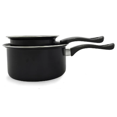 Brentwood 2-Piece Nonstick Carbon Steel Saucepan Set In Black 4 Brentwood 2-Piece Nonstick Carbon Steel Saucepan Set In Black - Image 2