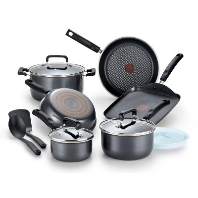T-fal 12pc Signature Titanium Nonstick Cookware Set Dark Gray: Safe Nonstick, Tempered Glass Lids, Oven-Safe, Ergonomic Handles 12 T-fal 12pc Signature Titanium Nonstick Cookware Set Dark Gray: Safe Nonstick, Tempered Glass Lids, Oven-Safe, Ergonomic Handles - Image 10