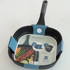 BergHOFF Leo Stone+ Non-stick Ceramic Grill Pan 10.5", Recycled Cast Aluminum -Cookware Store GUEST b49baa5d 60c9 408d be12 c2a9ea8c9eee