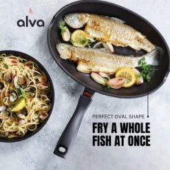 Alva Energy Ceramic Nonstick Fish Pan 13.4" Oval Frying Pan For Cooking Fish, Non Toxic, Easy To Clean, Compatible With All Stovetops & Induction Safe 18 Alva Energy Ceramic Nonstick Fish Pan 13.4" Oval Frying Pan For Cooking Fish, Non Toxic, Easy To Clean, Compatible With All Stovetops & Induction Safe -Cookware Store GUEST b4bd8227 9d7d 4bf8 b2f0 e936bf8a2e3c