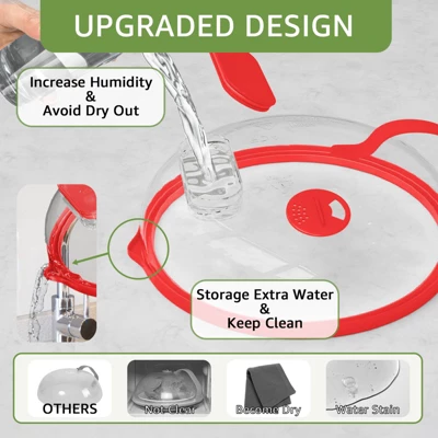 Itopfox Microwave Splatter Cover With Built-in Steamer - Steam Guard For Even Heating, Prevents Splashes, Durable Handle, Keeps Food Moist & Fresh 8 Itopfox Microwave Splatter Cover With Built-in Steamer - Steam Guard For Even Heating, Prevents Splashes, Durable Handle, Keeps Food Moist & Fresh - Image 6