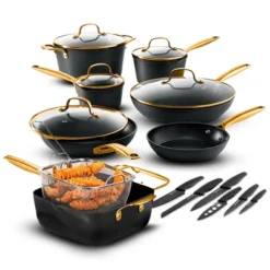 Granitestone Armor Max Gold 20 Piece Nonstick Hard Anodized Cookware Set With Knife Set -Cookware Store GUEST b5e3dfee 58fe 4aae a047 619f70448ad2