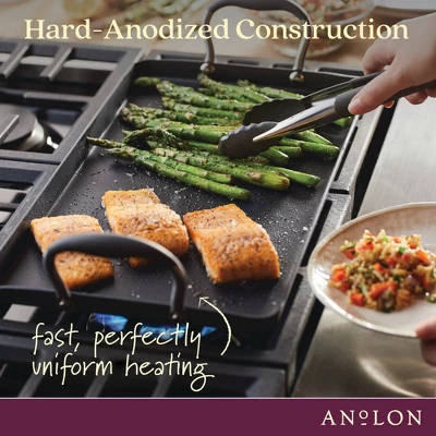 Anolon Advanced Home 10"x18" Double Burner Griddle Moonstone: Nonstick Stovetop Griddle Pan For Gas & Electric Cooktops 7 Anolon Advanced Home 10"x18" Double Burner Griddle Moonstone: Nonstick Stovetop Griddle Pan For Gas & Electric Cooktops - Image 5