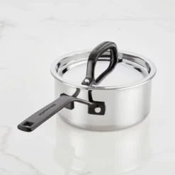 KitchenAid 1.5qt 5-Ply Clad Stainless Steel Induction Sauce Pan With Lid: Dishwasher-Safe Cooking Pot