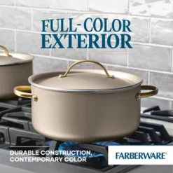 Farberware Radiant 5.5qt Nonstick Dutch Oven With Lid Champagne: Aluminum, Dishwasher-Safe, Round, 5.5qt Capacity 15 Farberware Radiant 5.5qt Nonstick Dutch Oven With Lid Champagne: Aluminum, Dishwasher-Safe, Round, 5.5qt Capacity -Cookware Store GUEST b6c004d4 5417 45f1 b892 90d564bf04d8