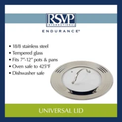 Rsvp Universal Lid - 7-12In W/Glass 18 Rsvp Universal Lid - 7-12In W/Glass -Cookware Store GUEST b72c9439 3789 43bf 8971 31c4c1ce7a73