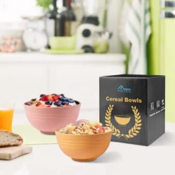 Itopfox BPA Free Unbreakable Wheat Straw Cereal Bowls - Microwave & Dishwasher Safe Soup And Salad Bowls, Set Of 8, Multicolor -Cookware Store GUEST b7963811 e524 4e92 a090 f20c5462c091