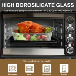 Itopfox 3Qt Glass Casserole Dish With Lid, Ribbed Oval Baking Dish For Oven & Microwave, Clear Lead-Free Covered Cookware, Deep Food Container 12 Itopfox 3Qt Glass Casserole Dish With Lid, Ribbed Oval Baking Dish For Oven & Microwave, Clear Lead-Free Covered Cookware, Deep Food Container -Cookware Store GUEST b846483d 21ba 45b3 a2d3 2bc99fb3554a