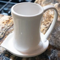 Bandwagon Ceramic Bacon Cooker Cup Microwave Kitchen Gadget Oven Safe Less Grease Save