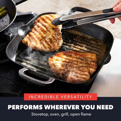 Bobby Flay 11" Cast Iron Square Grill With Dual Handles And Spouts 7 Bobby Flay 11" Cast Iron Square Grill With Dual Handles And Spouts - Image 5