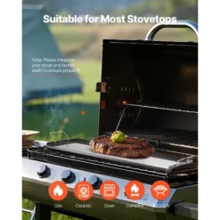 VEVOR Carbon Steel Griddle, 32x14 Inch Universal Flat Top Rectangular Plate, Gas Grill Griddle For BBQ Grill, Teppanyaki, Black -Cookware Store GUEST b9097b4a 3e60 4339 a6a1 bc13a2339b14