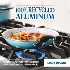 Farberware Eco Advantage 10" Nonstick Ceramic Frying Pan Aqua: Dishwasher Safe, Electric & Gas Compatible -Cookware Store GUEST b96e5b1d 8ac9 4302 a103 b47c4233309c