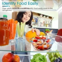 Itopfox Small Round Glass Casserole Dish With Lid, Microwave And Oven Safe Mini Glass Bowl For Cooking And Serving -Cookware Store GUEST b9d67813 3ccc 4d8c ad54 ef63025a12da