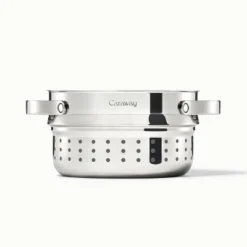 Caraway Home Nonstick Stainless Steel Steamer Silver