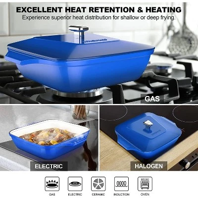 Imarku 5-Quart Enameled Cast Iron Dutch Oven Braiser Pan – Heavy-Duty, Nonstick, Oven-Safe Up To 550°F, Easy-Clean Enamel Coating 6 Imarku 5-Quart Enameled Cast Iron Dutch Oven Braiser Pan – Heavy-Duty, Nonstick, Oven-Safe Up To 550°F, Easy-Clean Enamel Coating - Image 4