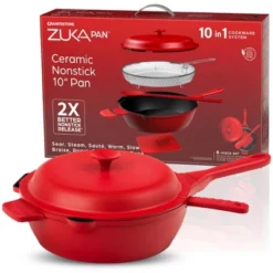 Granitestone Zuka Everyday Pan 10" Nonstick Multi-Functional Saute Pan With Lid, Nylon Spoon And Steamer Basket -Cookware Store GUEST bb9f31fc f00f 4020 bd0e 51f636976409