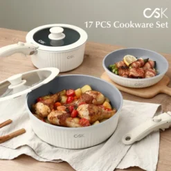 KOCH SYSTEME CS 17pcs Pots And Pans Set Non Stick, Nonstick Ceramic Cookware Set With Detachable Handle, Cream White 17 KOCH SYSTEME CS 17pcs Pots And Pans Set Non Stick, Nonstick Ceramic Cookware Set With Detachable Handle, Cream White -Cookware Store GUEST bbeae139 e4f0 4b71 a27e 30a1beda9d6d