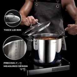 ZACHVO 11-Piece Tri-Ply Stainless Steel Cookware Set