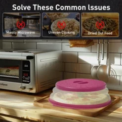 Itopfox Collapsible Microwave Splatter Cover With Vent Holes, Foldable Lid For Dishes & Bowls, Multi-Use Kitchen Splatter Guard & Colander (Purple) 14 Itopfox Collapsible Microwave Splatter Cover With Vent Holes, Foldable Lid For Dishes & Bowls, Multi-Use Kitchen Splatter Guard & Colander (Purple) -Cookware Store GUEST bce213d5 9ed9 4bfb aec5 3b4cbe20f6a8