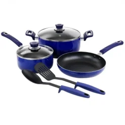 Oster® Oster 7 Piece Non Stick Aluminum Cookware Set In Blue -Cookware Store GUEST bd0bf115 466e 4e67 8f49 e3be9b3a8196