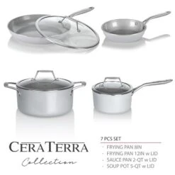 TECHEF CeraTerra - 7pc Ceramic Nonstick Cookware Set