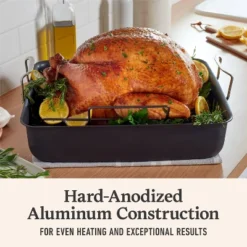 Calphalon Hard Anodized Nonstick Roaster With Rack: 16" Anodized Aluminum, Silicone Handles, Hand Wash, 10-Year Warranty -Cookware Store GUEST bde77718 c7d4 4a55 bd50 eb5a69de38b1