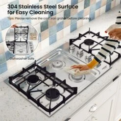 Costway 30" Gas Cooktop With 4 Sealed Burners ABS Knobs Cast Iron Grates Easy Cleaning -Cookware Store GUEST bdee5731 ece7 450f ab98 6b34bd8e6342