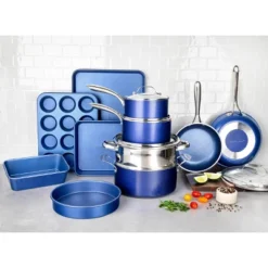 Granitestone Blue 20 Piece Nonstick Cookware And Bakeware Set