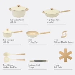 Gibson Elite Folkstone 13 Piece Pots And Pans Durable Cast Aluminum PFA Free Non Stick Ceramic Cookware Set 26 Gibson Elite Folkstone 13 Piece Pots And Pans Durable Cast Aluminum PFA Free Non Stick Ceramic Cookware Set -Cookware Store GUEST bf2bfbd5 6b40 46a9 a78c 3549a635ae82