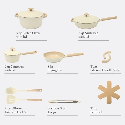 Gibson Elite Folkstone 13 Piece Pots And Pans Durable Cast Aluminum PFA Free Non Stick Ceramic Cookware Set 13 Gibson Elite Folkstone 13 Piece Pots And Pans Durable Cast Aluminum PFA Free Non Stick Ceramic Cookware Set - Image 11