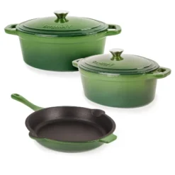 BergHOFF Neo 5Pc Cast Iron Cookware Set, 5qt. & 8qt. Covered Dutch Ovens, 10" Fry Pan -Cookware Store GUEST bfc193d0 6e89 4275 9767 942962e0b04d