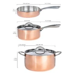 BergHOFF Vintage 5pc Tri-Ply Copper Cookware Set With Lids -Cookware Store GUEST c0c59687 b5cb 487b 9c76 bad35692263f