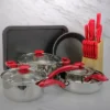 MegaChef 22 Piece Cookware Combo Set In Red 2 MegaChef 22 Piece Cookware Combo Set In Red -Cookware Store GUEST c19773f6 c805 49f1 a571 9f93c743bbfe