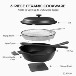 Granitestone Zuka Everyday Pan 10" Nonstick Multi-Functional Saute Pan With Lid, Nylon Spoon And Steamer Basket -Cookware Store GUEST c1d7ca8c 6fad 471f a6d6 a58530c8af68