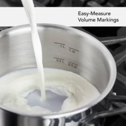 KitchenAid 1.5qt 5-Ply Clad Stainless Steel Induction Sauce Pan With Lid: Dishwasher-Safe Cooking Pot -Cookware Store GUEST c239ed28 1bb2 4463 ae64 c30dd9e6f67b