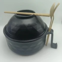 Itopfox Microwave Ramen Bowl Cooker Set With Handles, Includes Spoon Chopsticks Fork, Perfect For College Dorm Room & Apartment Essentials (Black) -Cookware Store GUEST c2d06735 c550 4817 82de 380dc6953942