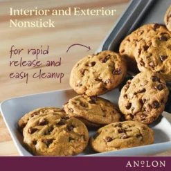 Anolon Bakeware With Silicone Grips 11" [US_DRIVER_LICENSE] " Cookie Pan With 10"16" Cooling Rack Bronze: Nonstick, Rust-Resistant -Cookware Store GUEST c2e77ef0 ace8 4db0 9a4e 838b621dbbca