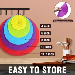 Itopfox Silicone Lids - 5 Pack Heat Resistant Microwave Splatter Cover, Reusable Suction Lids For Food Storage Fits Bowls, Cups, Skillets, Plates -Cookware Store GUEST c3a3fc57 26e2 4266 90d0 e759ab9a4e67