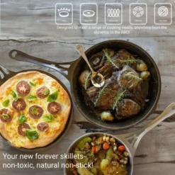 Solidteknics AUS-ION 10-inch Lightweight Iron Skillet - Pre-Seasoned, Ideal For Frying, Grilling, Baking - All-Purpose Cookware -Cookware Store GUEST c5abacf8 9b3b 4aea 8a9a 3d302dca0413