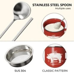 Itopfox Mini Bacon Grease Container With Strainer - Enamel Grease Saver, Farmhouse Bacon Grease Keeper For Kitchen Fat Storage, Dishwasher Safe -Cookware Store GUEST c665a0e3 dfb0 4c8c 9916 1ec3dfc7c015