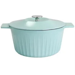 Gibson Enameled Cast Iron 5 Quart Round Dutch Oven With Lid In Light Cyan -Cookware Store GUEST c7edb176 de20 4b33 b258 1943daba6db2